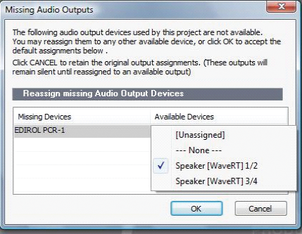 Cakewalk - SONAR X3 Documentation - Changing I/O devices