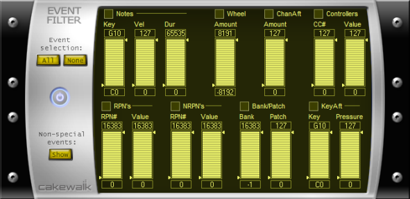 Cakewalk Sonar Le Documentation Midi Event Filter