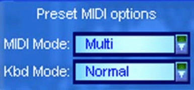 Set MIDI mode from "preset" to "multi."