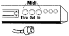 hree standard MIDI ports and a MIDI cable
