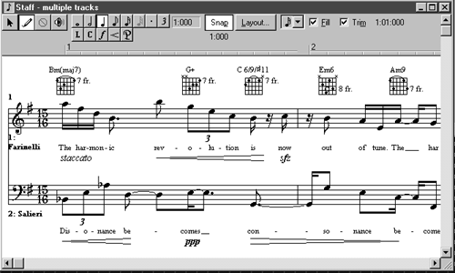 A view of standard music notation