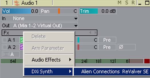 FX Field menu