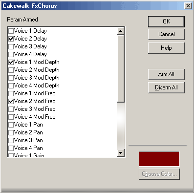 Arm Parameter Menu