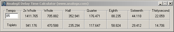 Analog Delay Time Calculator