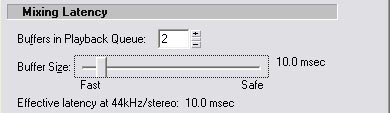 Adjust Mixing Latency