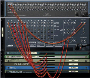Note all instruments patch into mixer